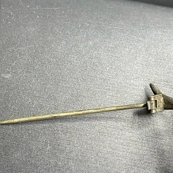 Silver Branch Lucky Horseshoe Antique Brooch White Rhinestones 800 Silver - Picture 11 of 12